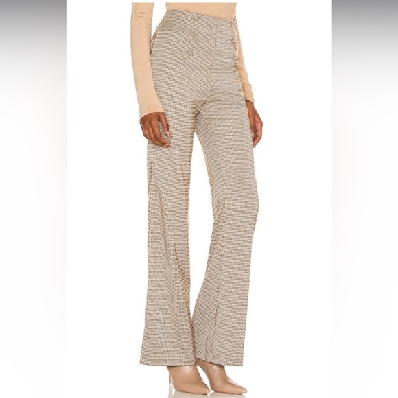 REVOLVE Cream Flare Pants - Picture 4 of 12